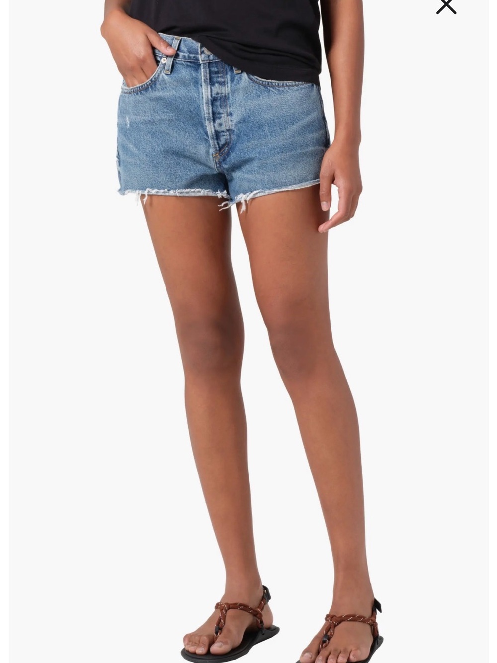 AGOLDE Parker high waist denim cutoff shorts size 28